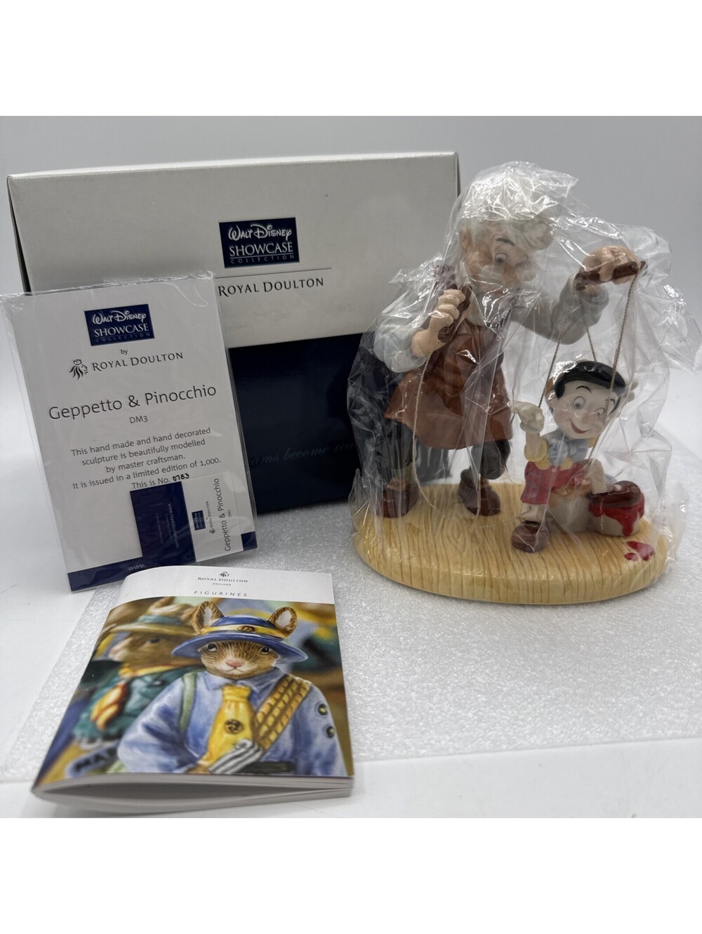 Royal Doulton Storybook Geppetto & Pinocchio Figurine DM3 #783/1000 Ceramic 2005